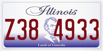 IL license plate Z384933