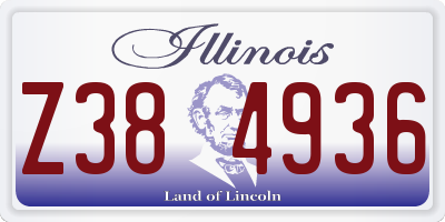 IL license plate Z384936