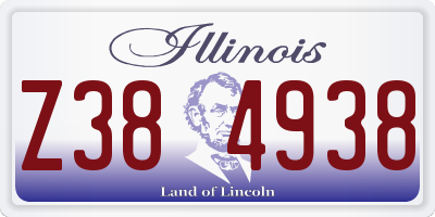 IL license plate Z384938