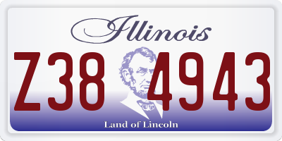 IL license plate Z384943