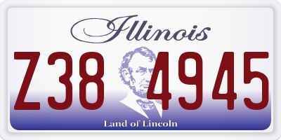 IL license plate Z384945