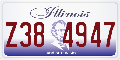 IL license plate Z384947