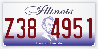 IL license plate Z384951
