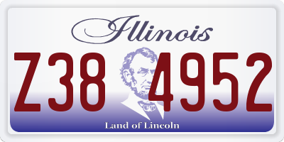 IL license plate Z384952