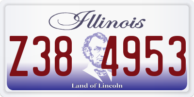 IL license plate Z384953