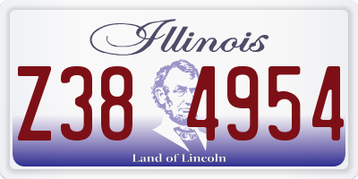 IL license plate Z384954