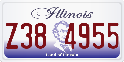 IL license plate Z384955