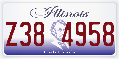 IL license plate Z384958