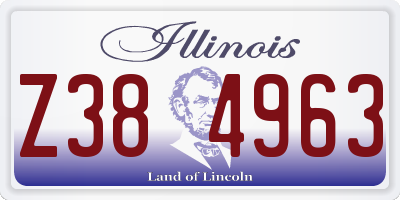 IL license plate Z384963
