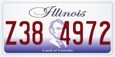 IL license plate Z384972