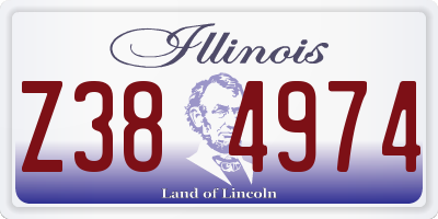 IL license plate Z384974