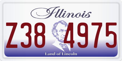 IL license plate Z384975