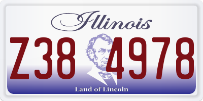 IL license plate Z384978