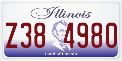 IL license plate Z384980