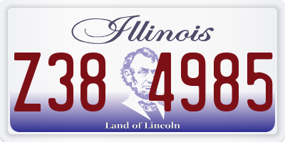 IL license plate Z384985
