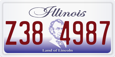 IL license plate Z384987