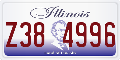 IL license plate Z384996