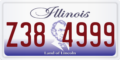 IL license plate Z384999