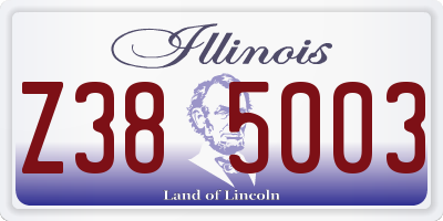 IL license plate Z385003