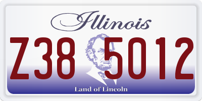 IL license plate Z385012