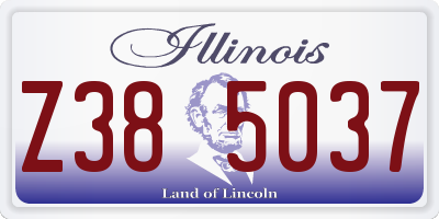 IL license plate Z385037