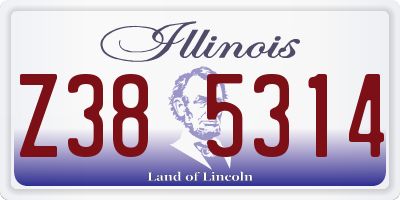 IL license plate Z385314