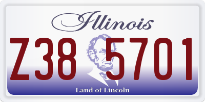 IL license plate Z385701
