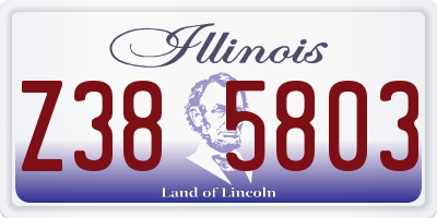 IL license plate Z385803