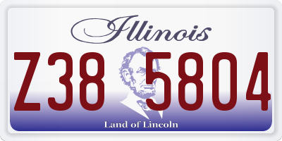 IL license plate Z385804