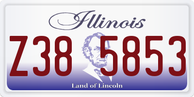 IL license plate Z385853