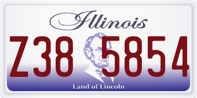 IL license plate Z385854