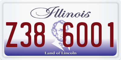 IL license plate Z386001