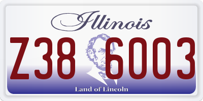 IL license plate Z386003