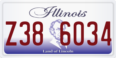 IL license plate Z386034