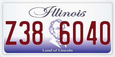IL license plate Z386040