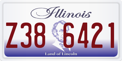 IL license plate Z386421