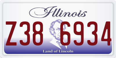 IL license plate Z386934