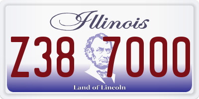 IL license plate Z387000