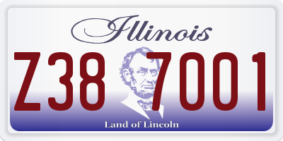 IL license plate Z387001