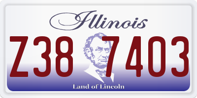 IL license plate Z387403