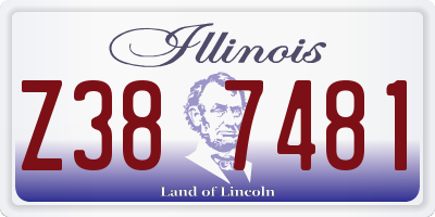 IL license plate Z387481