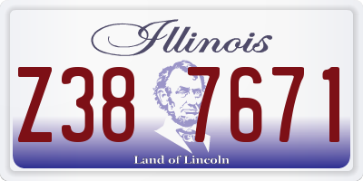 IL license plate Z387671