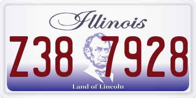 IL license plate Z387928