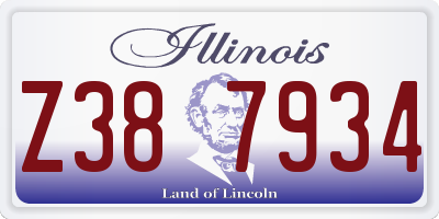 IL license plate Z387934
