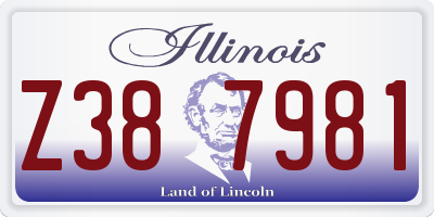 IL license plate Z387981