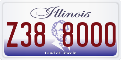 IL license plate Z388000