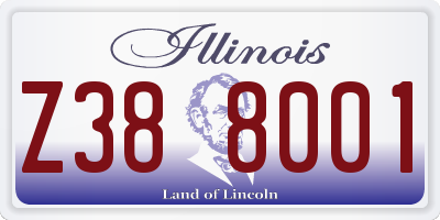 IL license plate Z388001