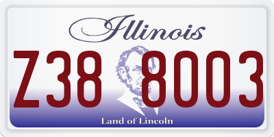 IL license plate Z388003