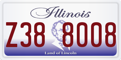 IL license plate Z388008