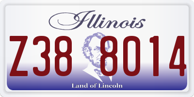 IL license plate Z388014